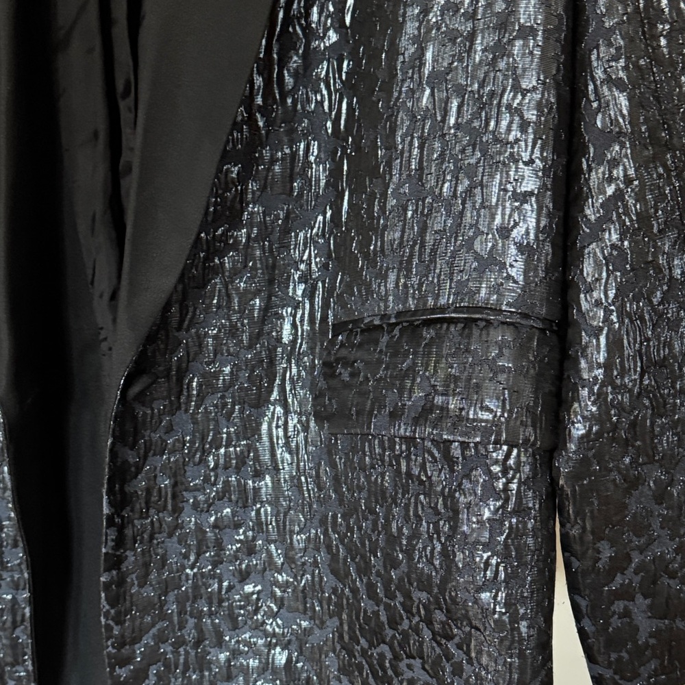 Rachel Comey Amboy Black Silver Metallic Jacquard Blazer Jacket πΎππͺπππ Sz xs - Picture 16 of 16